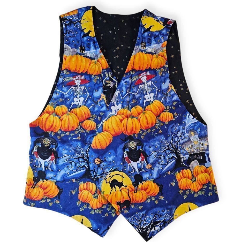 ๐โจโHandmade Vintage Reversible Halloween Vest โ Medium ๐ป - Picture 2 of 14